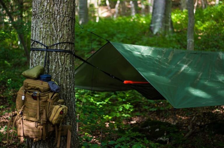 How to make a tarp shelter without trees