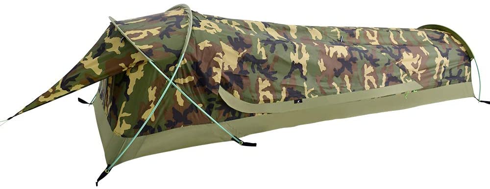CN Outdoor Trooper 3 Person Tent with Floor and Mosquito Protection and White Flecktarn/Olive/BW/Desert Camo 