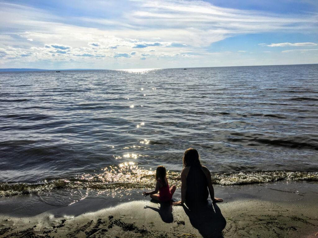 Mother and daughter on lesser Slave Lake