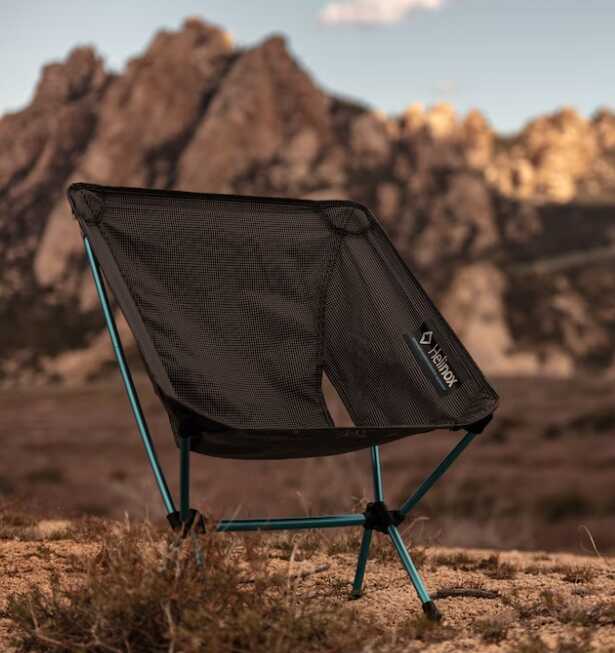 Camping chair dusty from the desert sand